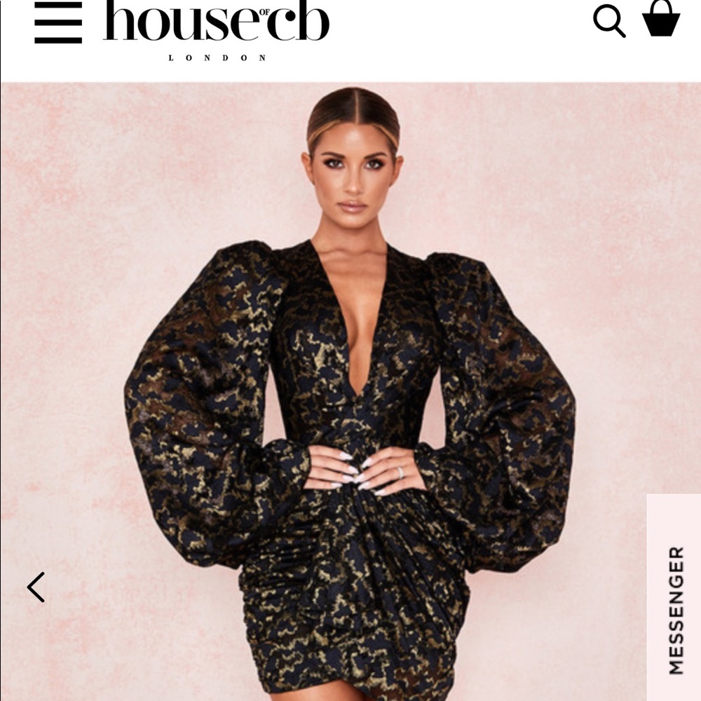 Black and Gold House of CB Dress
